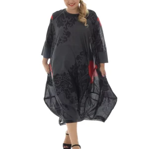 Robe mi-longue noire bouffante- MAXIP0004A