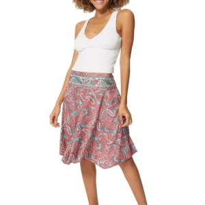 Jupe imprimé Paisley rose – MCJU0030C