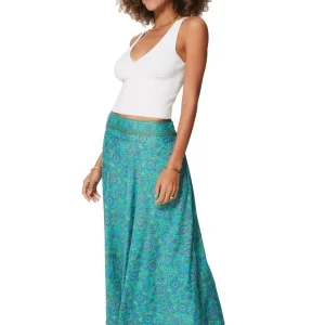 Longue jupe droite Bleu turquoise – MCJU0035C