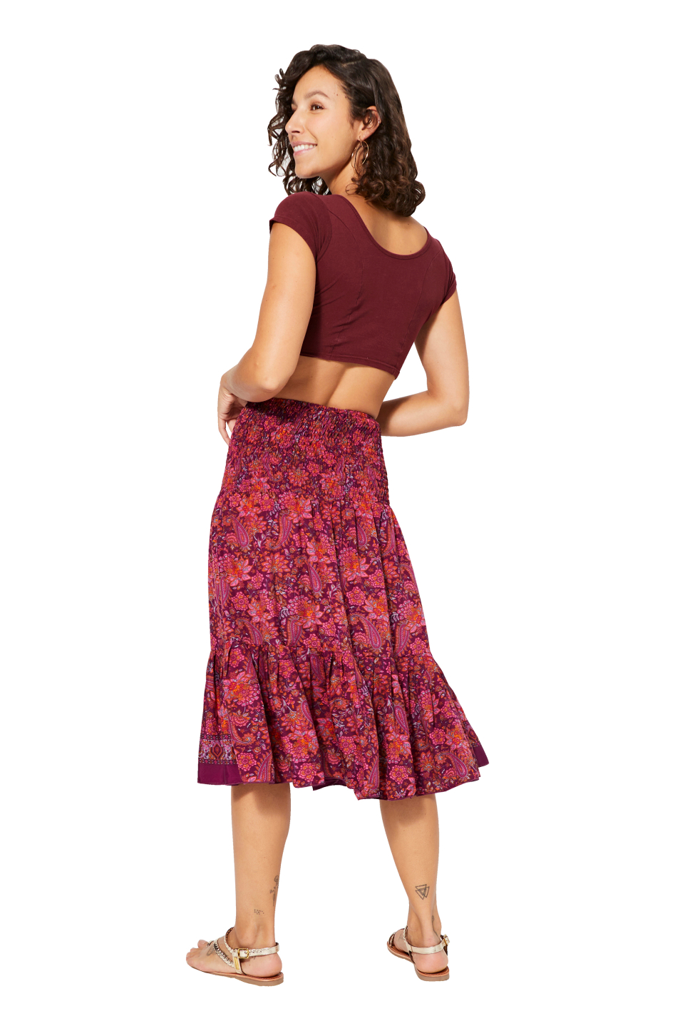 Jupe ou robe 2en1 motifs rosés – MCJU0110B - Image 5