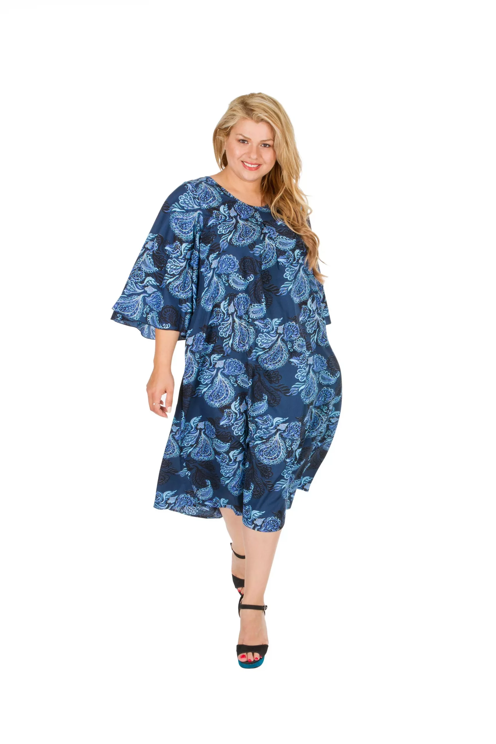 Robe mi-longue bleu – MCROP0105B