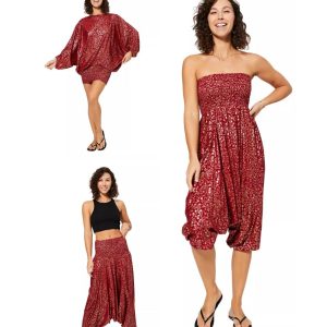 Combinaison 3 en 1 rouge à motif fleuri – PIP2503D