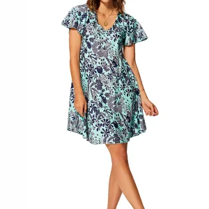 Petite Robe ample bleue à manches courtes – RLIP2000F