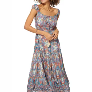 Longue Robe évasée Colorée à col bateau – MAXIPA3069B