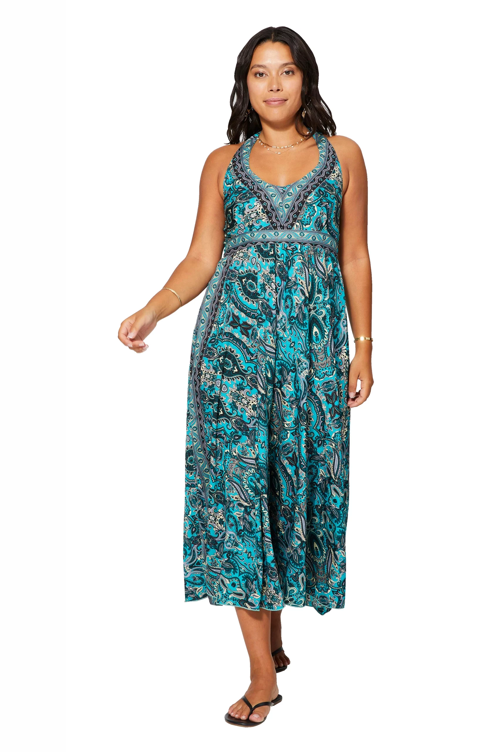 Longue Robe à dos nageur Bleu vif- MAXIPA3065D - Image 2