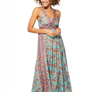 Longue Robe à dos nageur Turquoise – MAXIPA3065C