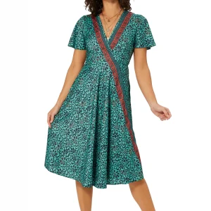 Robe bohème mi-longue à manches courtes – RLIP2001H