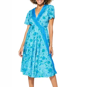 Robe mi-longue à nouer Bleu clair – RLIP0298C