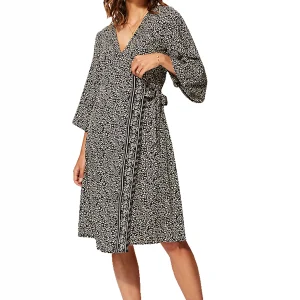 Robe bohème à nouer Noire et crème – RLIP0299C