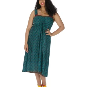 Robe bleue motif ethnique – ROP0160B